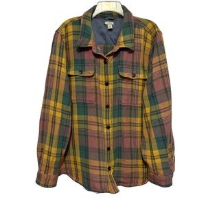 L.L.Bean Plaid Flannel Shirt Jacket Shacket - Vintage Retro Outdoor Multicolor